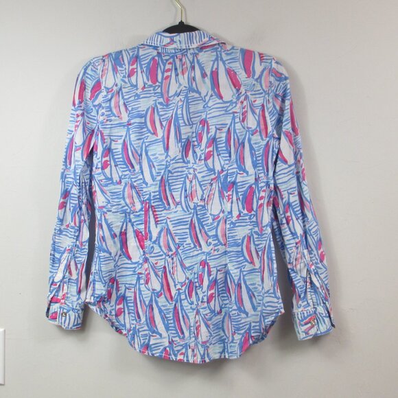Lilly Pulitzer Red Right Return Button Down Shirt - Picture 2 of 5